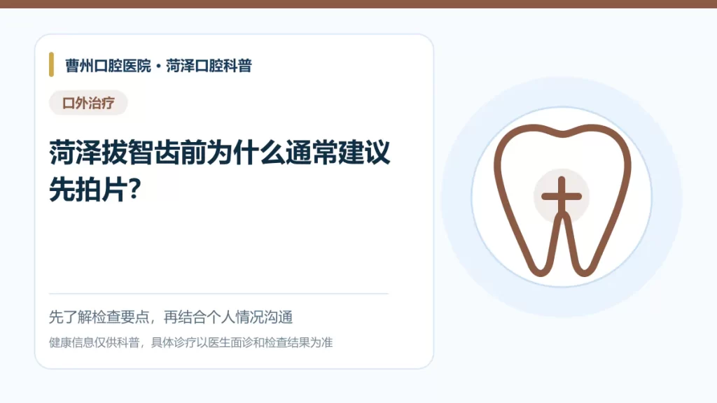 菏泽拔智齿前影像检查与风险评估科普图